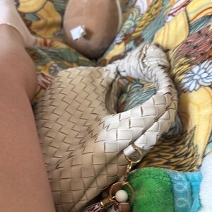 Target Cream Shoulder Bag with Sophisticated Weave